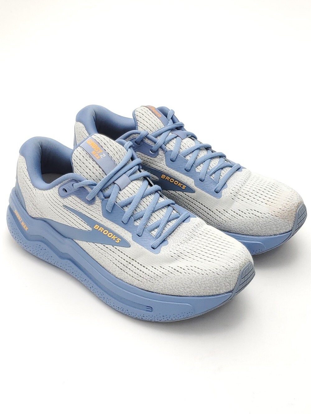 Brooks Ghost Max 2 Oyster Mushroom Blue Orange Men's Size 10 Running Athletic